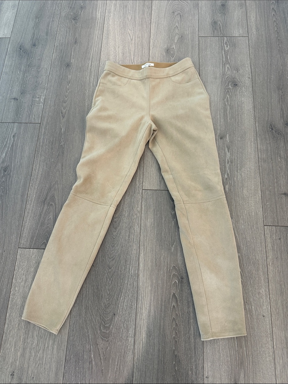 Max Studio Taupe Faux-Suede Leggings